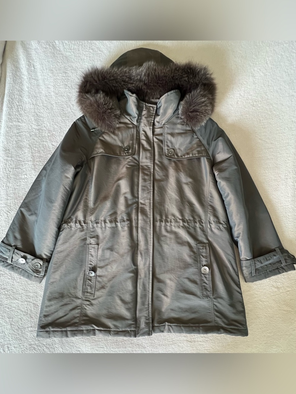 Pendleton Hooded Jacket with Fox Fur Trim